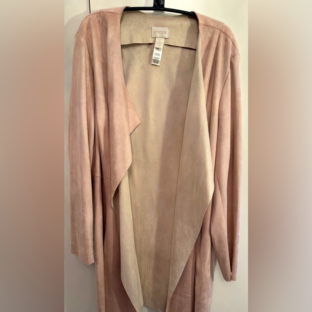 Chico’s Suede Draped Duster